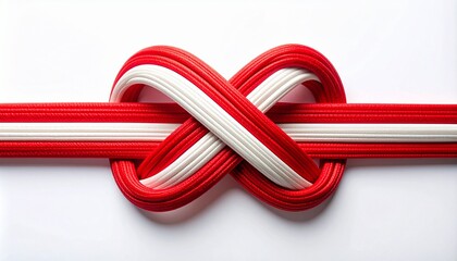 紅白の水引が交差する祝賀モチーフ背景