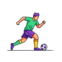 Obraz premium Dynamic depiction of a soccer athlete in motion, exhibiting energy and focus with a modern aesthetic