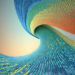 Abstract colorful technology dotted wave background