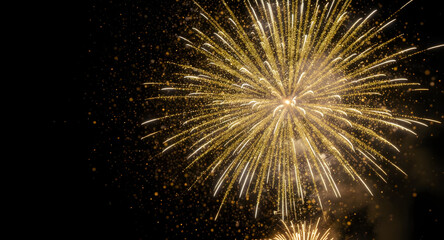 Fototapeta premium Champagne Gold Sparkles Firework Burst