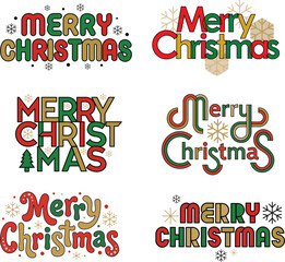 Retro Festive Merry Christmas Lettering Collection