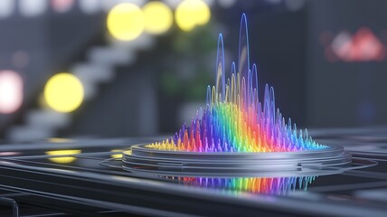 Vibrant rainbow spectrum data visualization, modern technology