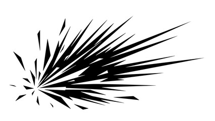 Fototapeta premium Sharp Black Burst Graphic: Dynamic Explosion or Impact Effect with Radial Speed Lines. Abstract Element for Design & Comics.
