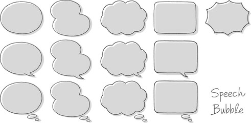 Obraz premium 手描き風のフレーム・吹き出しセット（版ずれ）