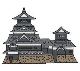 熊本城の手描きイラスト