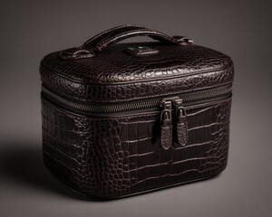 Dark Brown Leather Cosmetic Case