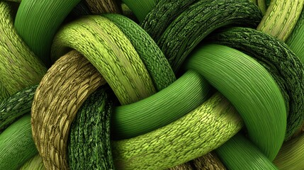 Intricate Intertwined Green And Gold Design