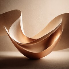 Abstract Gold And Beige Sculptural Form
