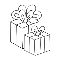 Kawaii Christmas line art clipart bundle, Commercial Use, PNGs, holiday digital stamp for coloring pages.