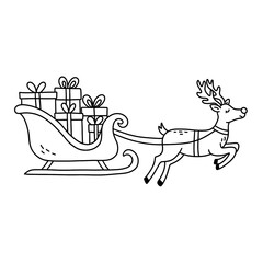 Kawaii Christmas line art clipart bundle, Commercial Use, PNGs, holiday digital stamp for coloring pages.