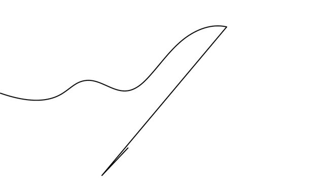 Animated sewing needle continuous line drawing minimal crafting element