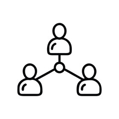 People Network Icon &ndash; Connection, Teamwork, Collaboration Line Art
