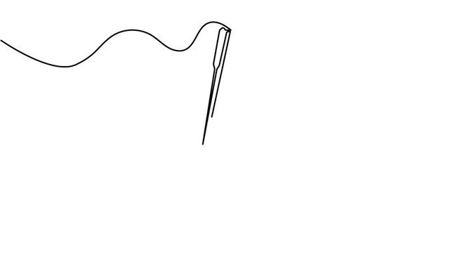 Tailor equipment continuous line motion graphic seamless loop