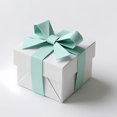 Minimalist Origami Christmas Gift Box Pastel 3D Render.