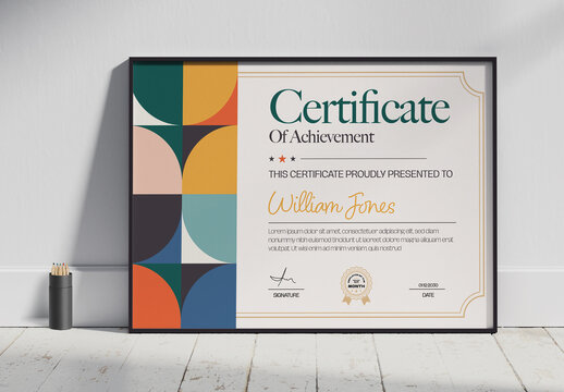 Certificate of Achievement Layout