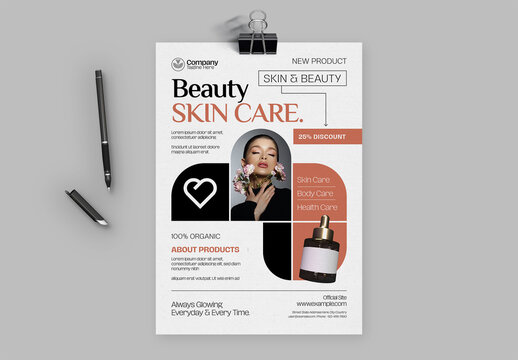 Clean Minimal Skincare Advertisement Flyer