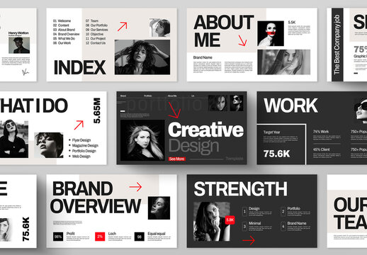 Creative Portfolio Presentation Template Design For Minimal Design