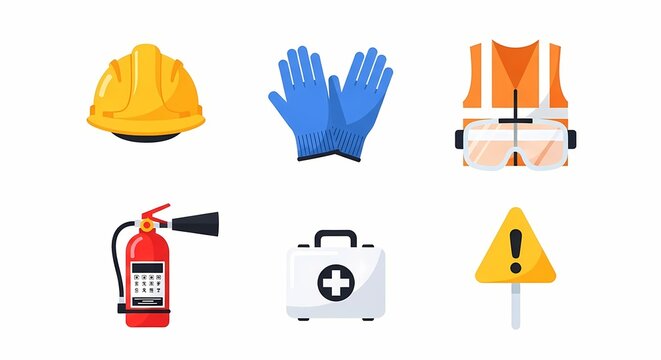 Occupational Safety and Health (OSH) and Personal Protective Equipment (PPE) Icons Set
