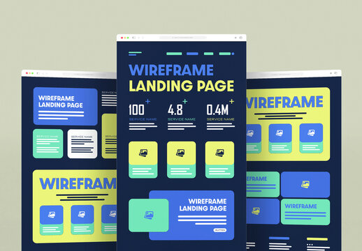 Modern UXUI Website Wireframe Layout Template