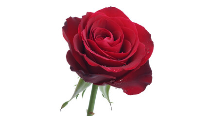 Naklejka premium Deep red rose bloom isolated on white background perfect for valentines day