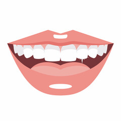 Naklejka premium Vibrant Illustration of a Wide Open Happy Mouth Showing White Healthy Teeth and Pink Lips
