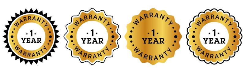 Gold One Year Warranty Seal Badge Set