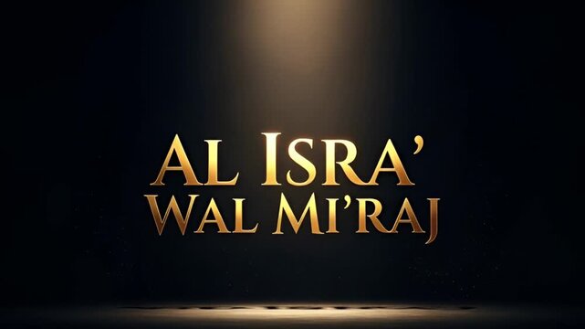 Al Isra' Wal Mi'raj Golden Text Background Video