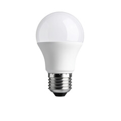 Isolated modern LED energy saving white bulb. PNG file with transparent background.