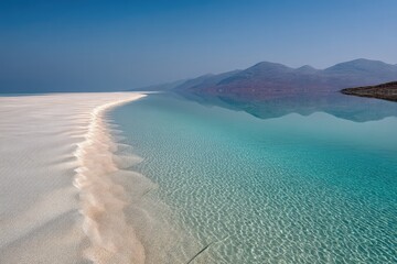 Crystal Clear Dead Sea Shoreline Panorama