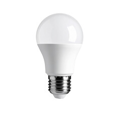 Isolated modern LED energy saving white bulb. PNG file with transparent background.