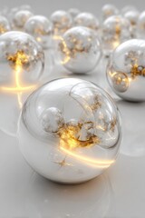 Abstract Glowing Metallic Spheres