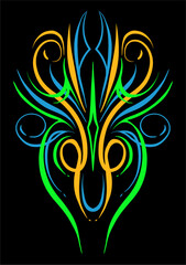 Neon Pinstripes Ornament  Glowing Decorative Retro Line  CustomArt Design