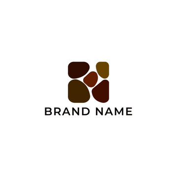 ILLUSTRATION SQAURE BRICK STONES MARBLE SIMPLE FLAT COLOR TEMPLATE DESIGN LOGO ICON VECTOR