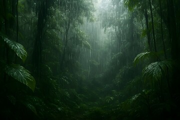 rain in the woods