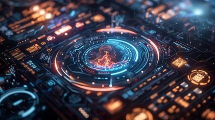 Ai hologram interface with layered transparent elements