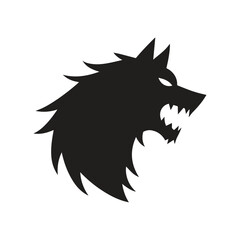 Powerful Wild Wolf Emblem Designed In Strong Monochrome Style