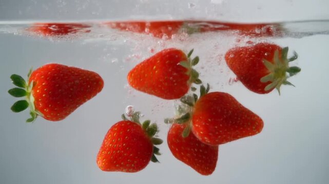 水の中のイチゴ