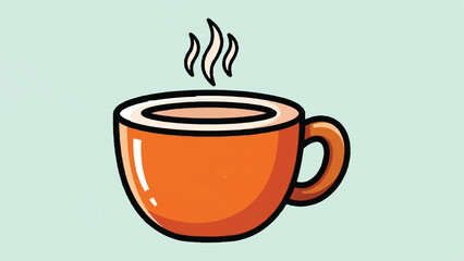 Obraz premium Illustration of a Steaming Cup of Coffee or Tea.
