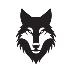 Tribal-Inspired Wolf Emblem With Sharp Symbolic Minimal Curves