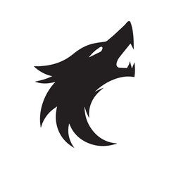 Strong Tribal Wolf Symbol Designed With Modern Simplified Linework