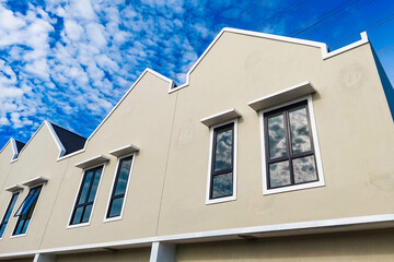 Facade or front of the house with a modern minimalist architectural style