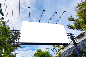 White Landscape Billboard Blank Canvas Mockup