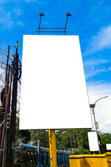 Blank Canvas Mockup White Billboard Portrait