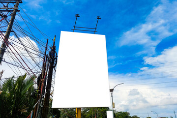 Blank Canvas Mockup White Billboard Portrait