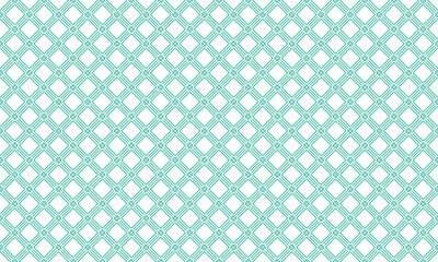 四葉のクローバーを線で繋いだ四角い菱形の緑色の格子柄