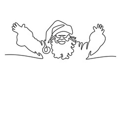 Continuous Line Drawing of Santa Claus