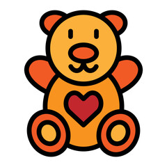 Obraz premium Teddy Bear Gift Vector Filled Icon Design