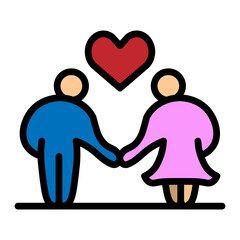Couple Holding Hands Vector Filled Icon Design