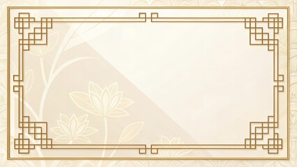 Elegant Gold Chinese Border on Soft Cream Backdrop