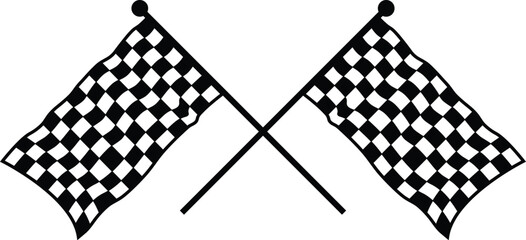 black crossed checkered racing flag vector file 